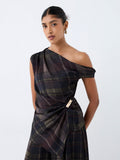 Wardrobe Multicolour Checkered One-Shoulder Top