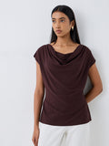Wardrobe Dark Brown Cowl-Neck Top