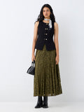 LOV Black Loop Button Denim Top