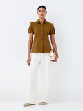 Wardrobe Brown Solid Shirt
