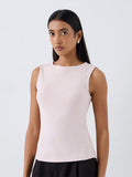 Wardrobe Light Pink Solid Cotton-Blend Top