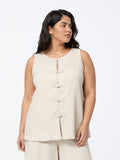 Gia Light Beige Solid Top with Frog Fastening