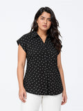 Gia Black Polka Dot Pattern Shirt