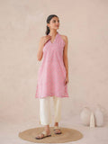 Women Indigo V-Neck Sleeveless Kurta | KDG - view 6
