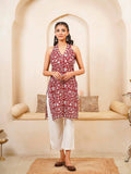 Women Indigo V-Neck Sleeveless Kurta | KDG - view 22