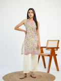 Women Indigo V-Neck Sleeveless Kurta | KDG - view 44