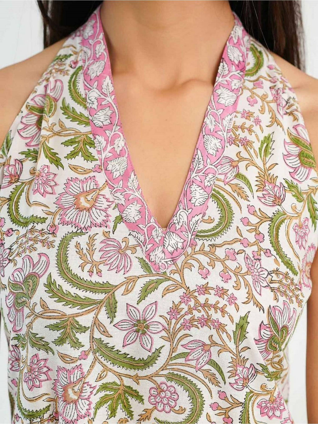 Women Indigo V-Neck Sleeveless Kurta | FY93 - view 54