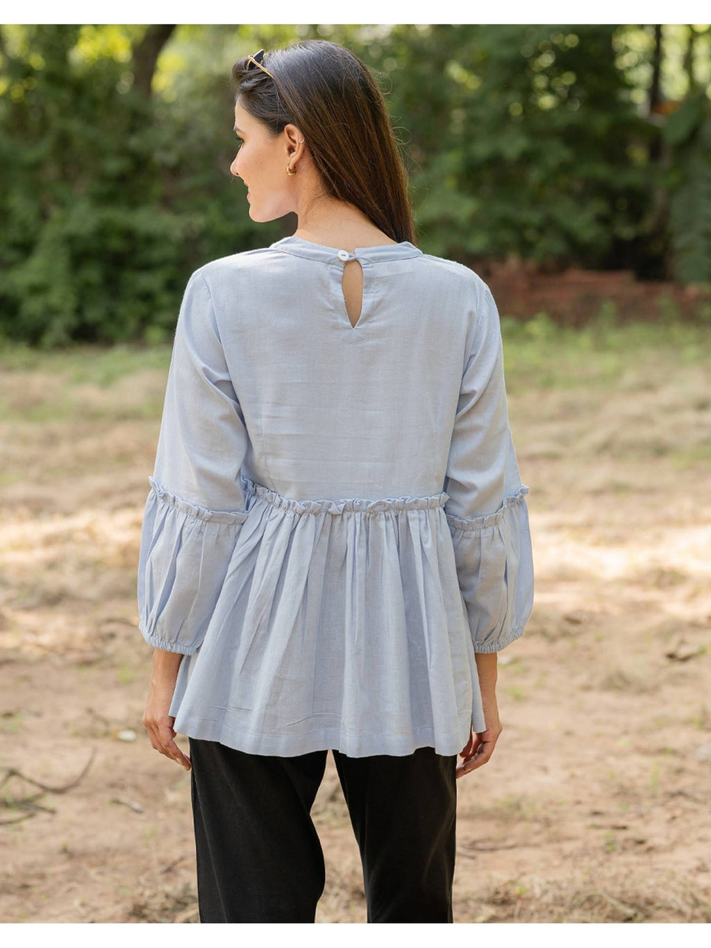 Peplum Blue Top | pt51 - view 3