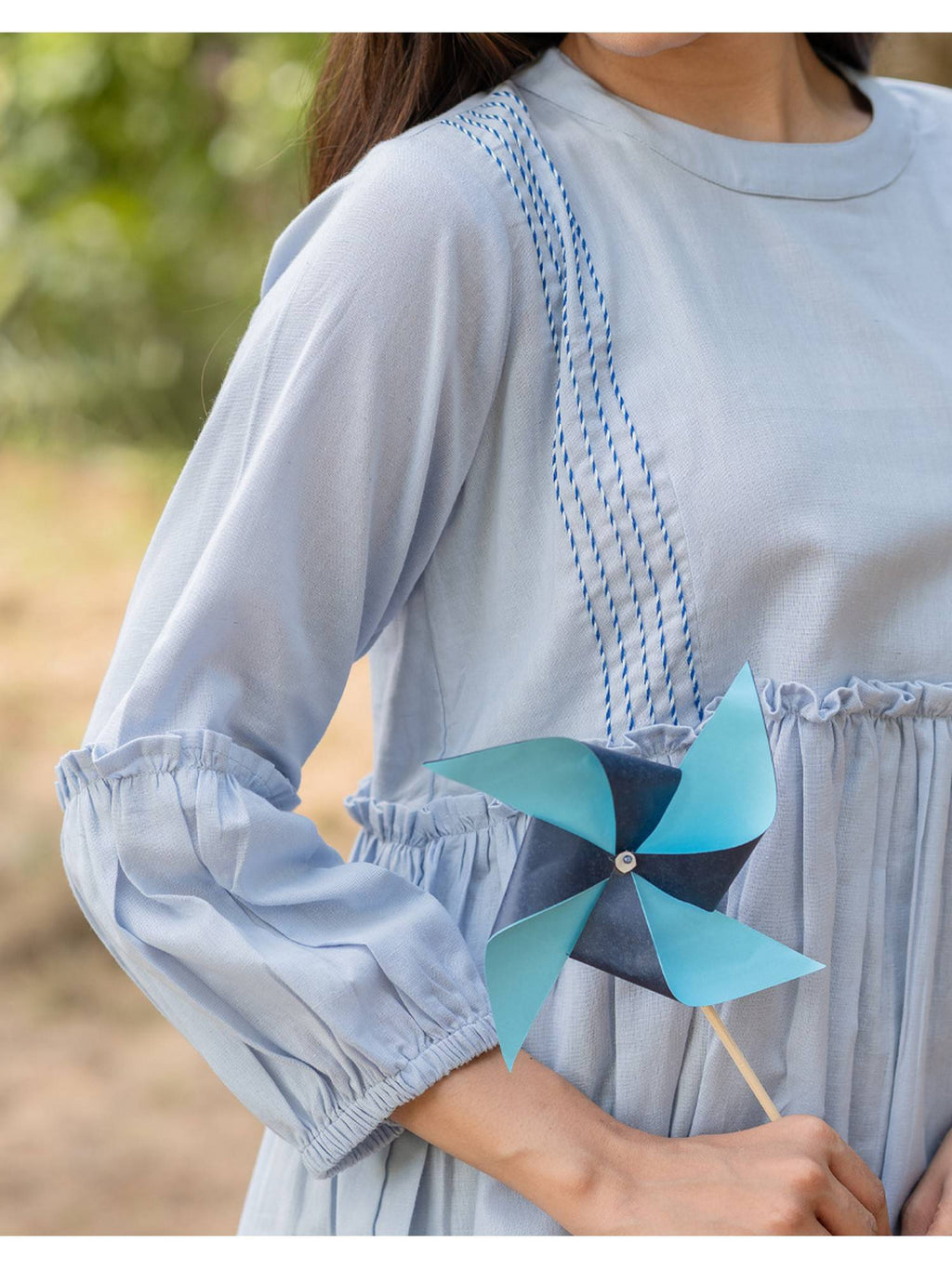 Peplum Blue Top | pt51 - view 4