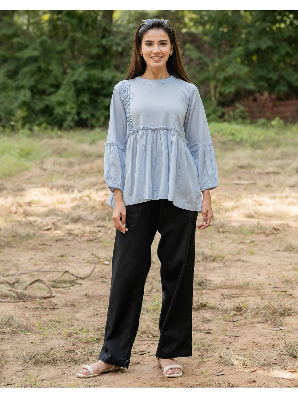 Peplum Blue Top | pt51 - view 5