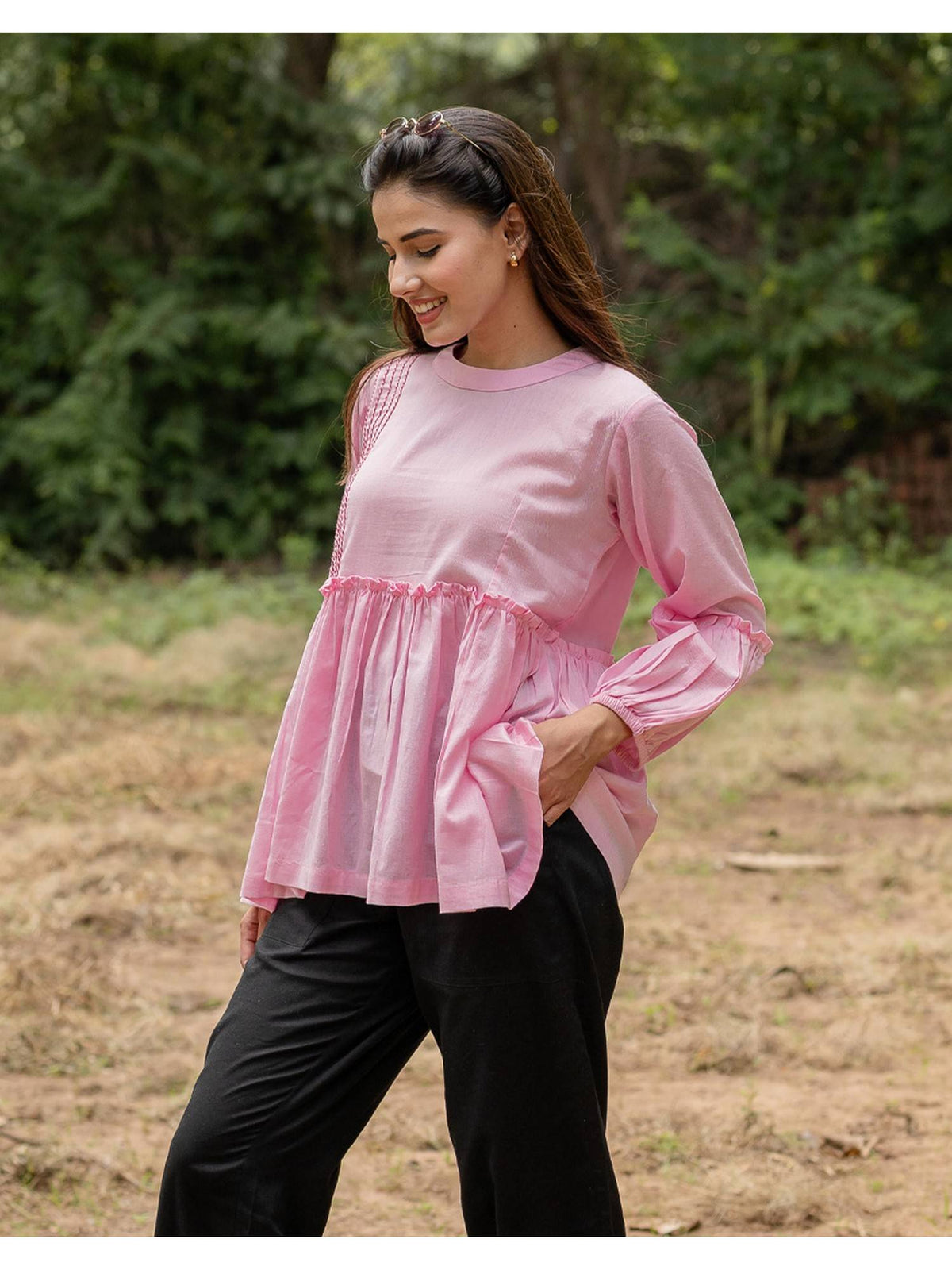 Peplum Blue Top | pt51 - view 9