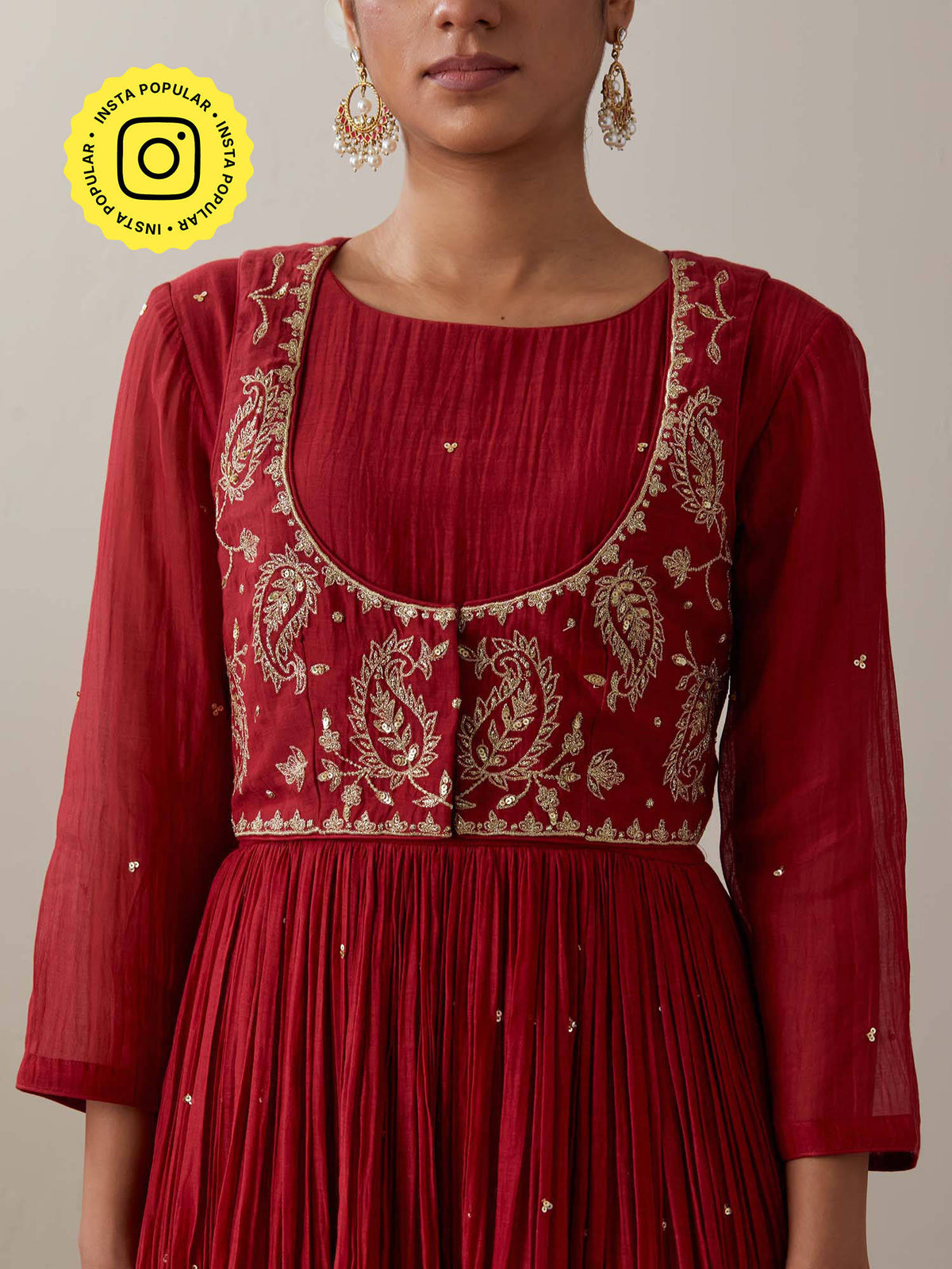Red Kurtas Red Kurta with Jacket (Set of 2) | KDG - view 1