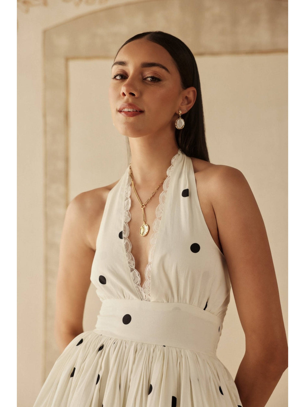 Women White Cotton Mini Dress | D56 - view 5