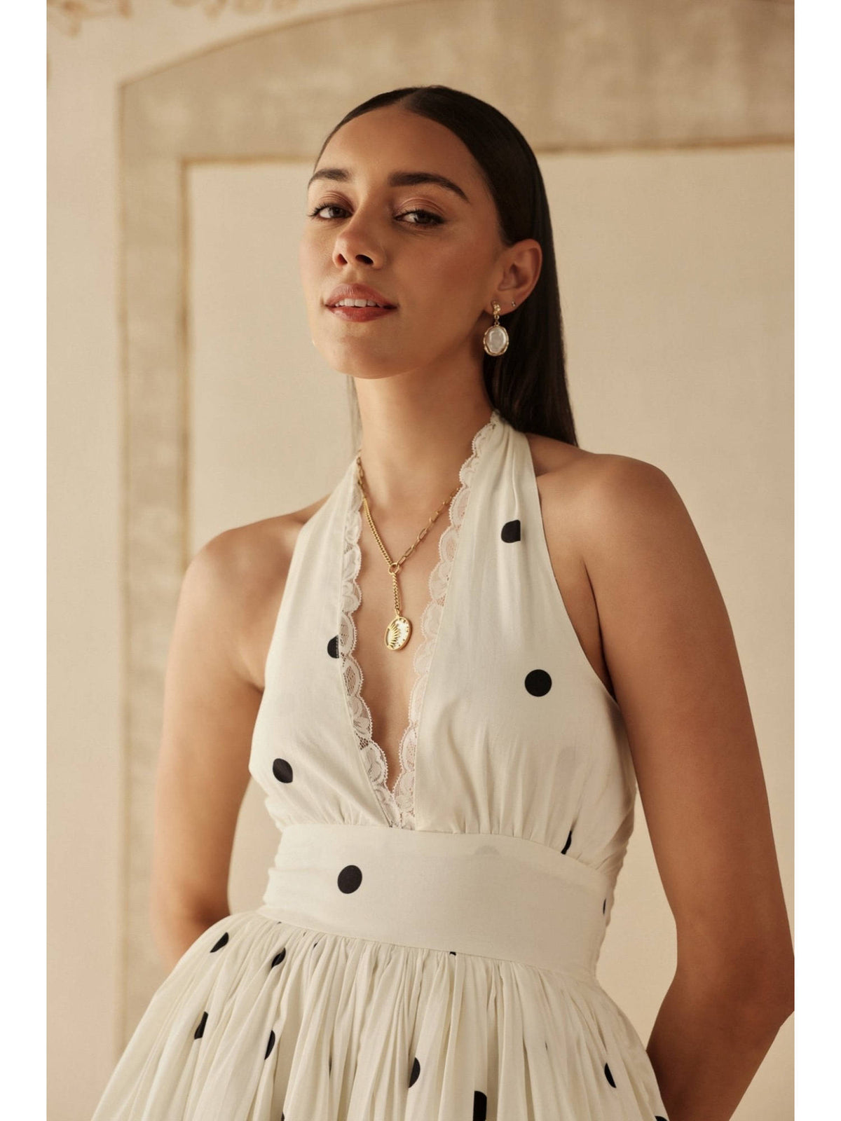 Women White Cotton Mini Dress | D56 - view 5