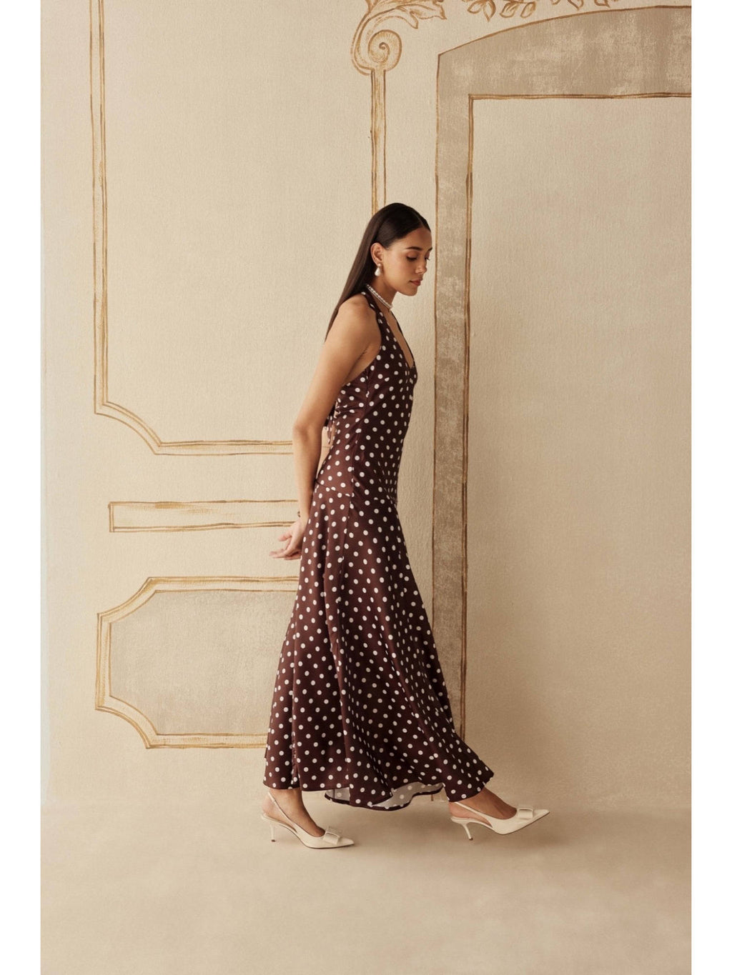 Women Brown Polyester Maxi Dress | D56 - view 3