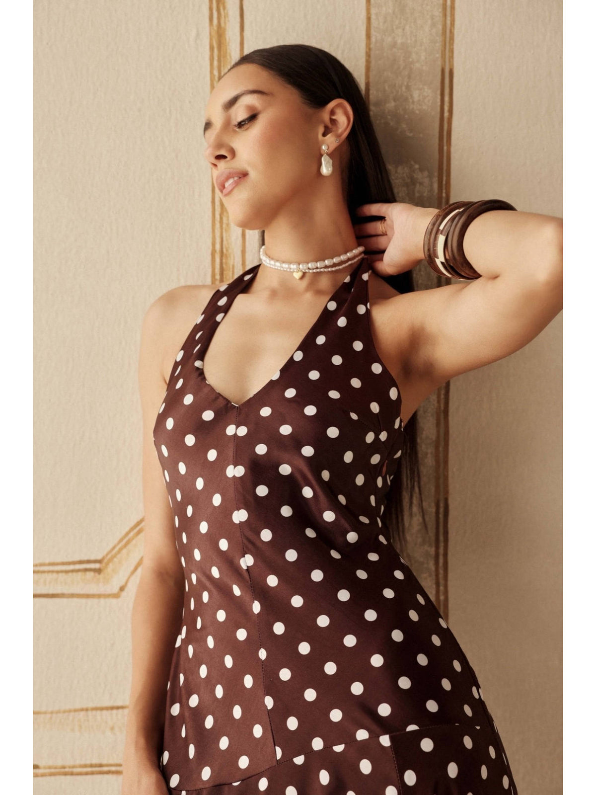 Women Brown Polyester Maxi Dress | D56 - view 4