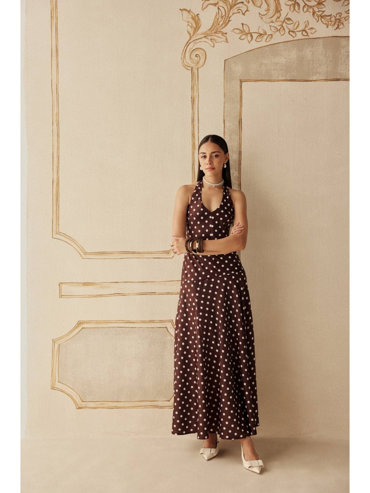 Women Brown Polyester Maxi Dress | D56 - view 5