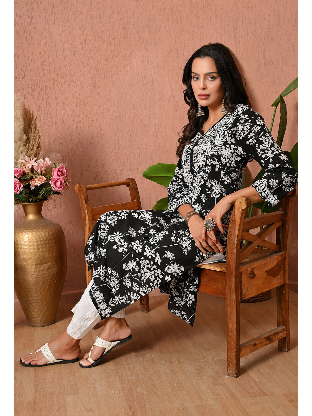 Women Blue Embroidered Mulmul Kurta | KDG - view 58