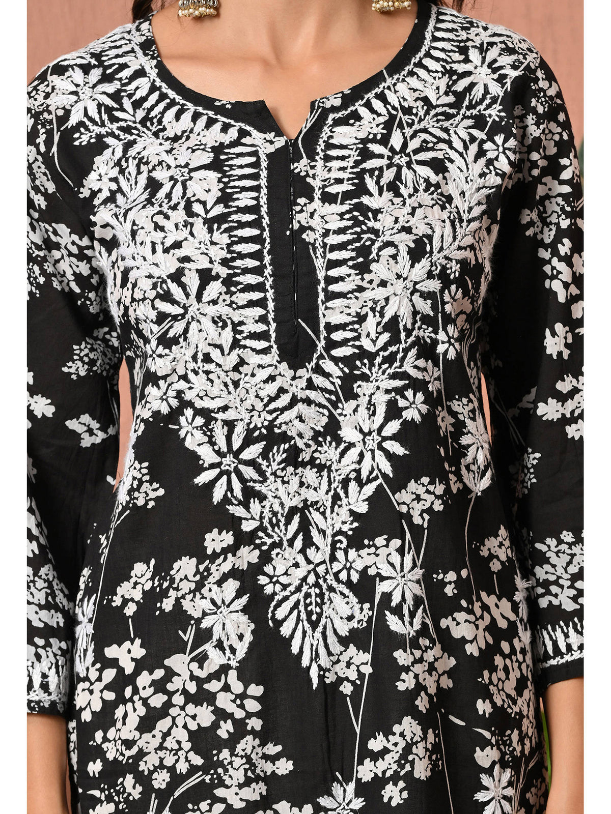 Women Blue Embroidered Mulmul Kurta | KDG - view 62