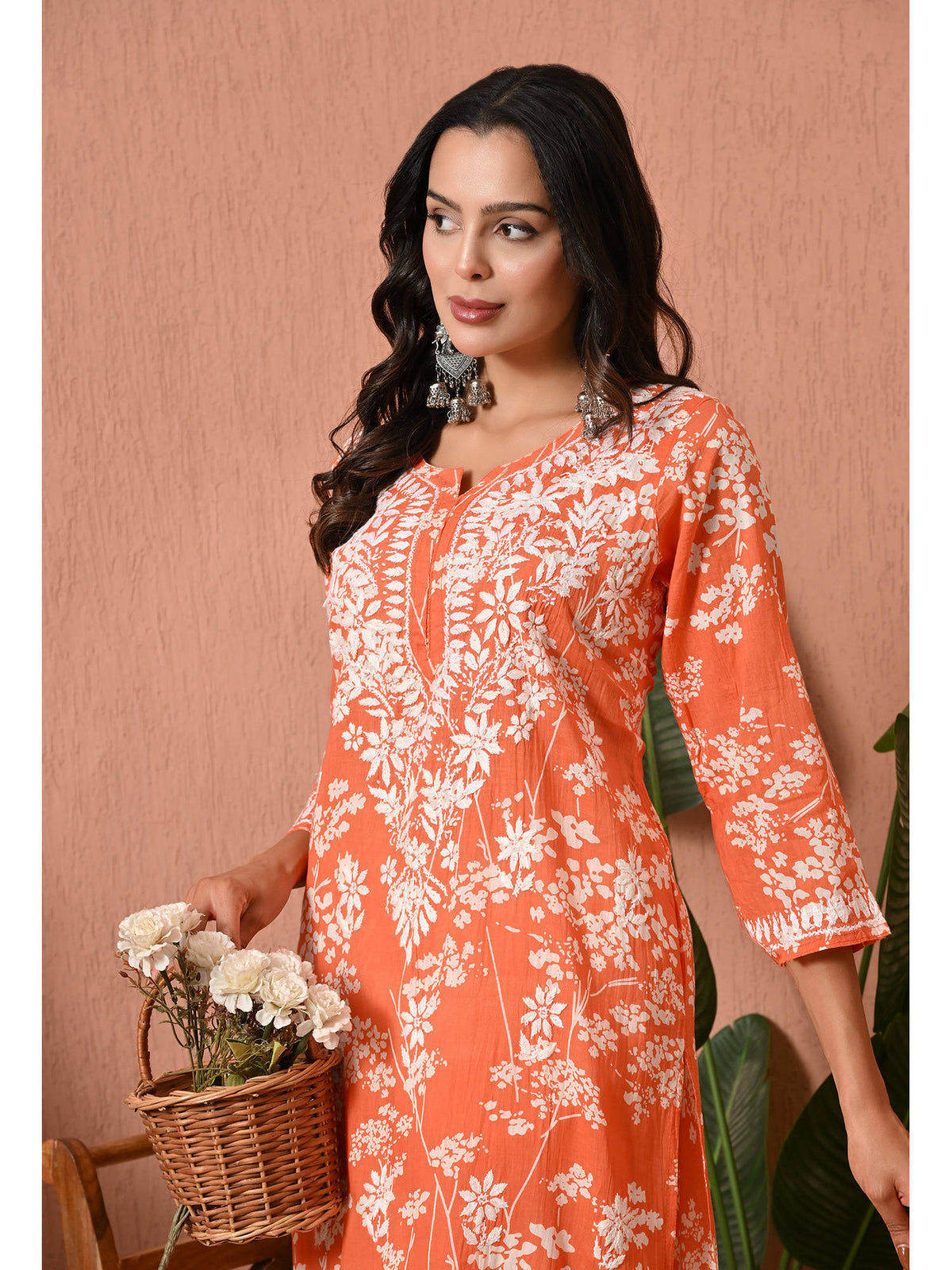 Women Blue Embroidered Mulmul Kurta | KDG - view 52