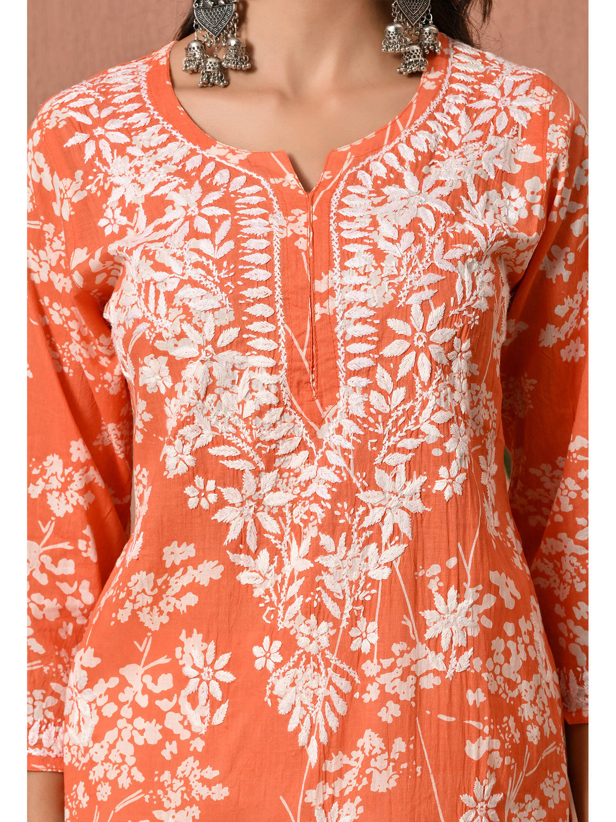 Women Blue Embroidered Mulmul Kurta | KDG - view 54