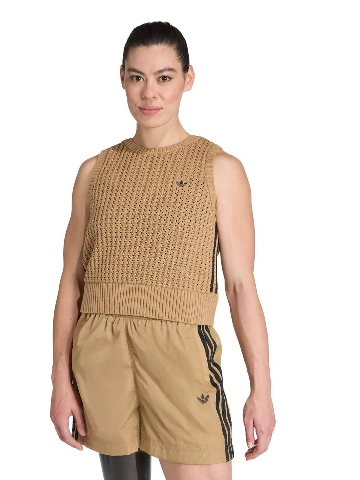 KNITTED VEST Women Brown Vest | TT89 - view 1