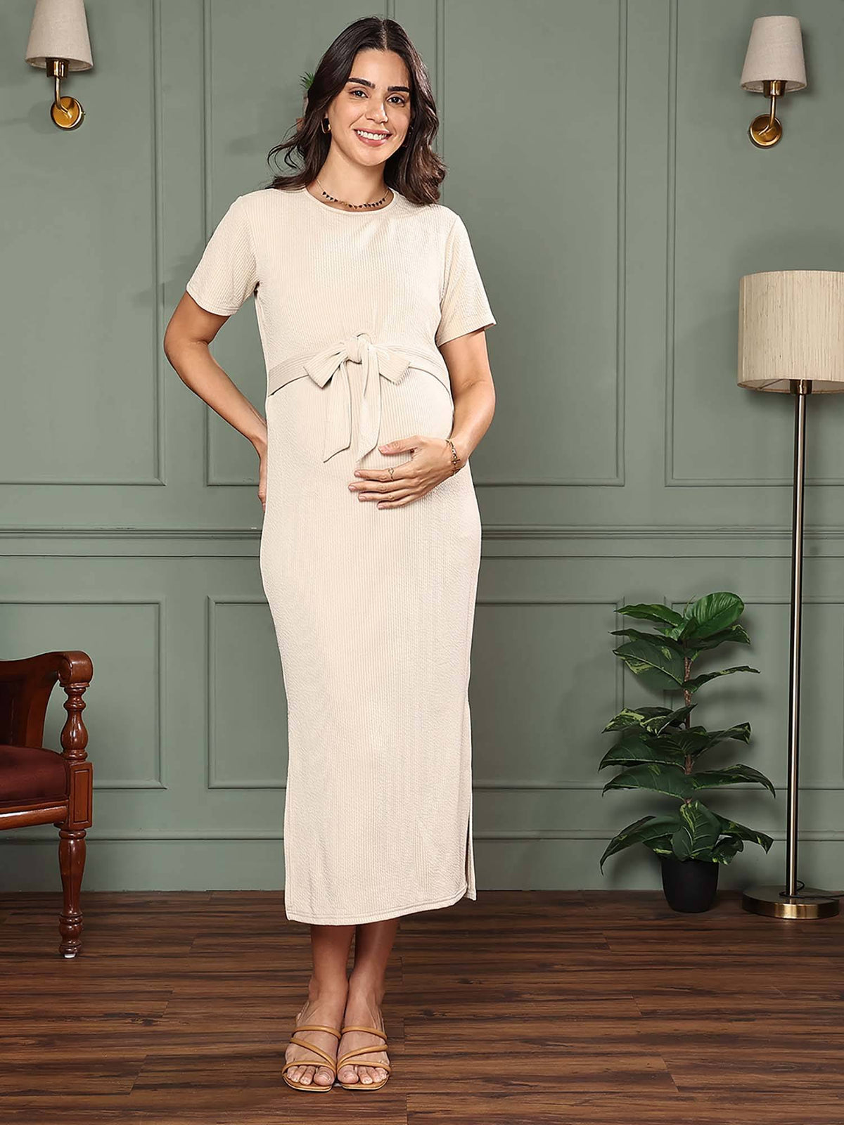 Women Black Bodycon Maternity Dress | D56 - view 11