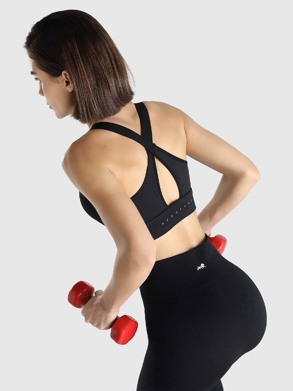 Women Black Cross-Back Sports Bra | sb09 - view 5