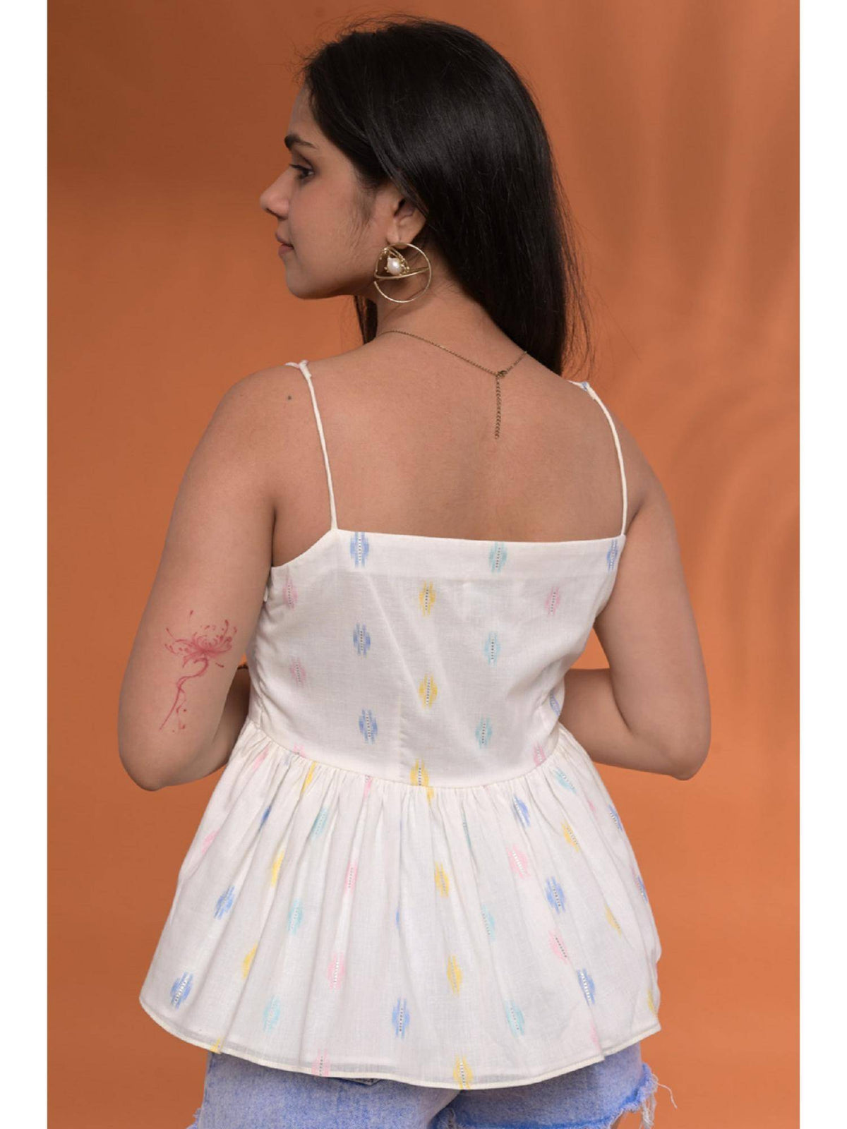 Raha Peplum White Top | pt51 - view 6