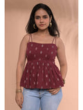 Raha Peplum Maroon Top | pt51 - view 1