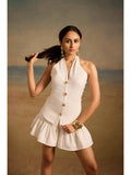 Alina Waist Top - Off White | HT67 - view 1