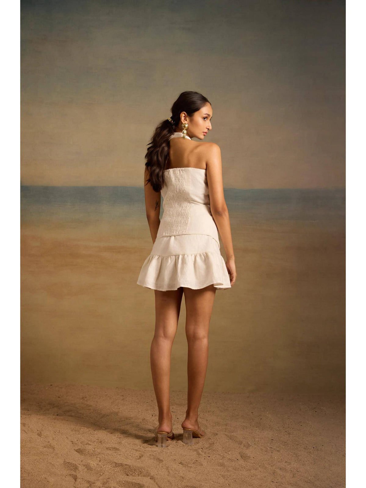 Alina Waist Top - Off White | HT67 - view 2