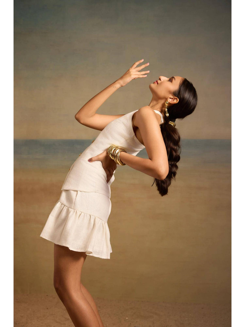 Alina Waist Top - Off White | HT67 - view 4