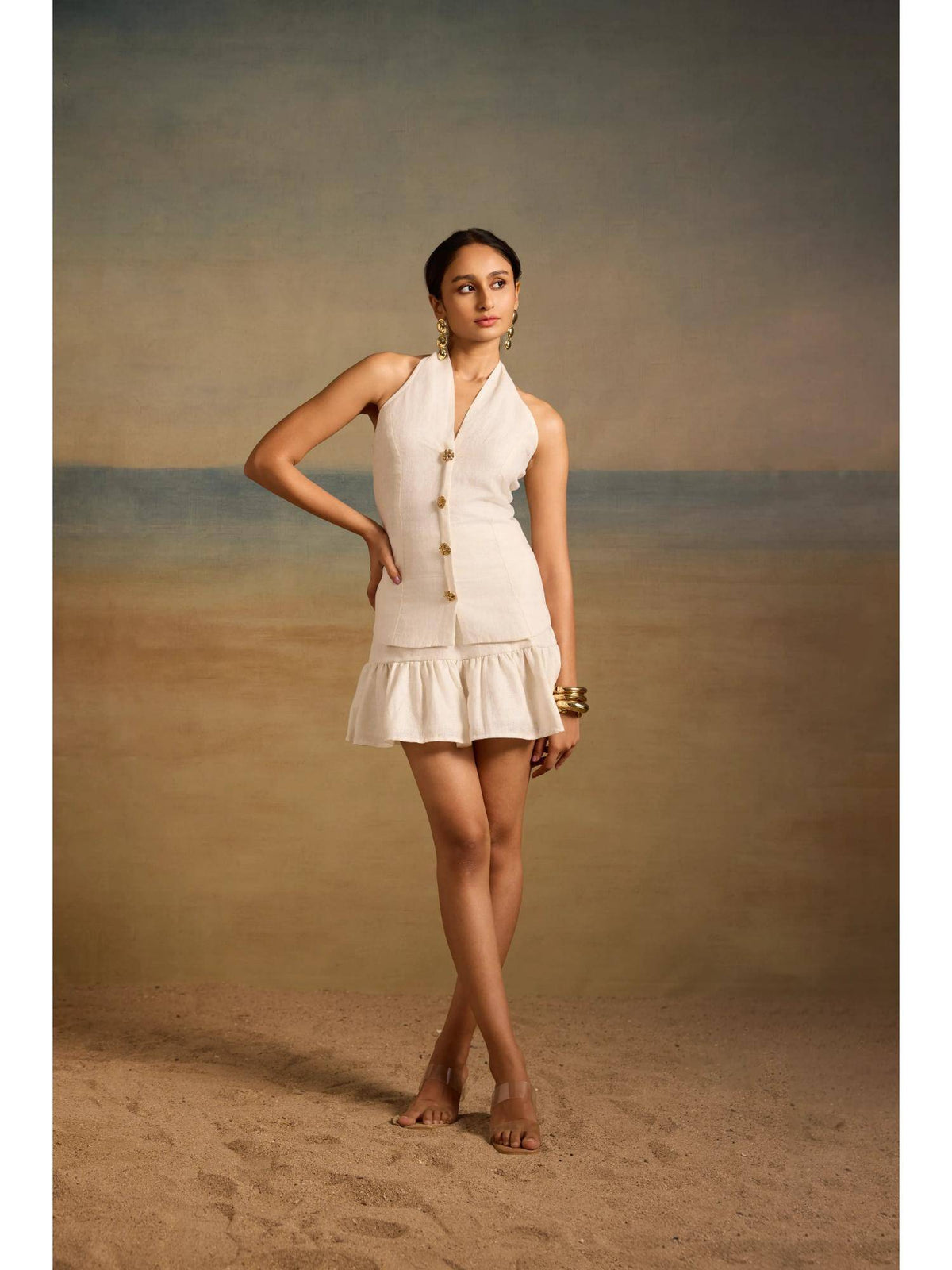 Alina Waist Top - Off White | HT67 - view 5