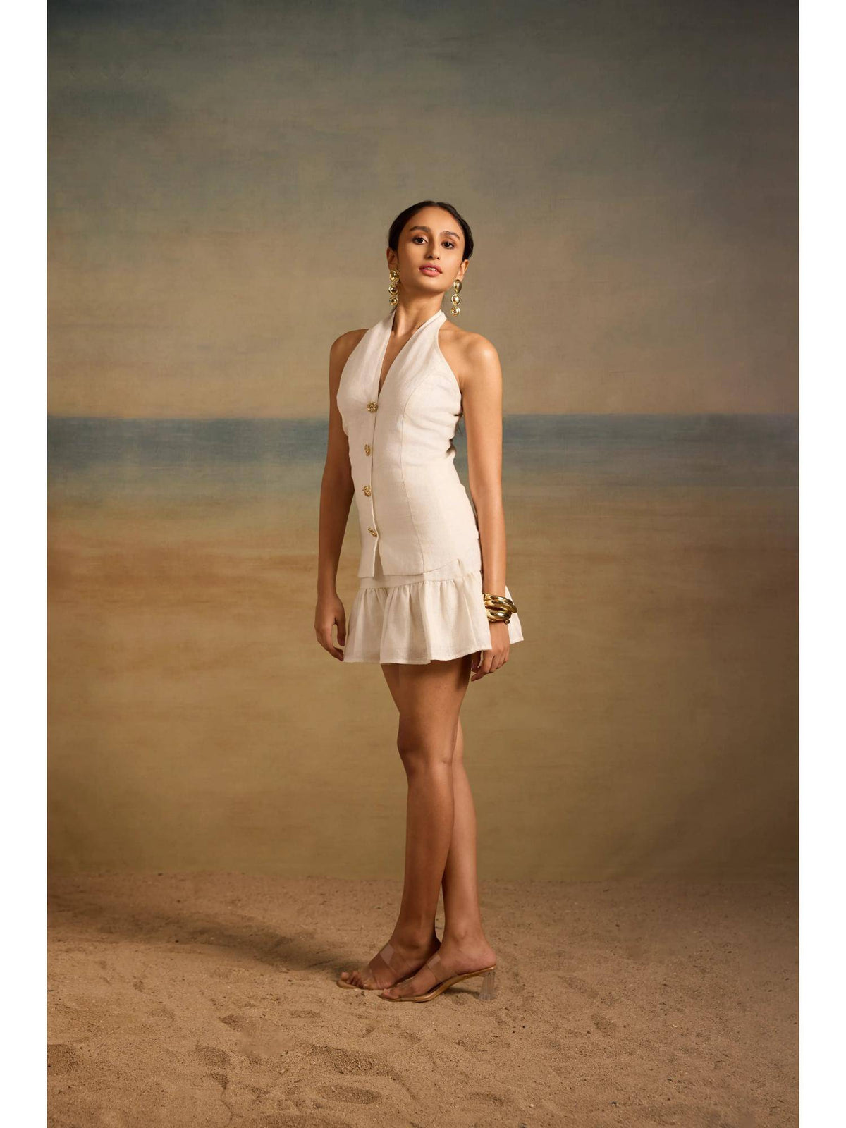 Alina Waist Top - Off White | HT67 - view 6
