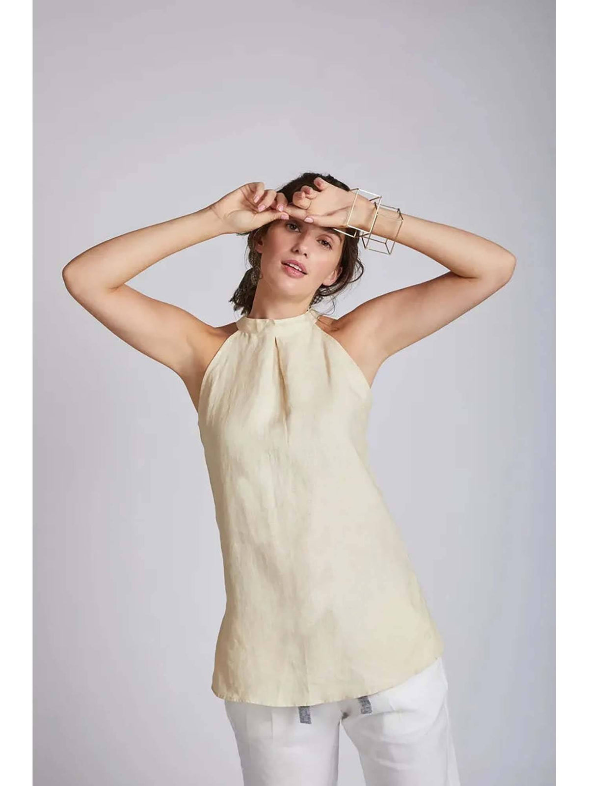 Peach Slim fit Tide Halter Top | HT67 - view 7