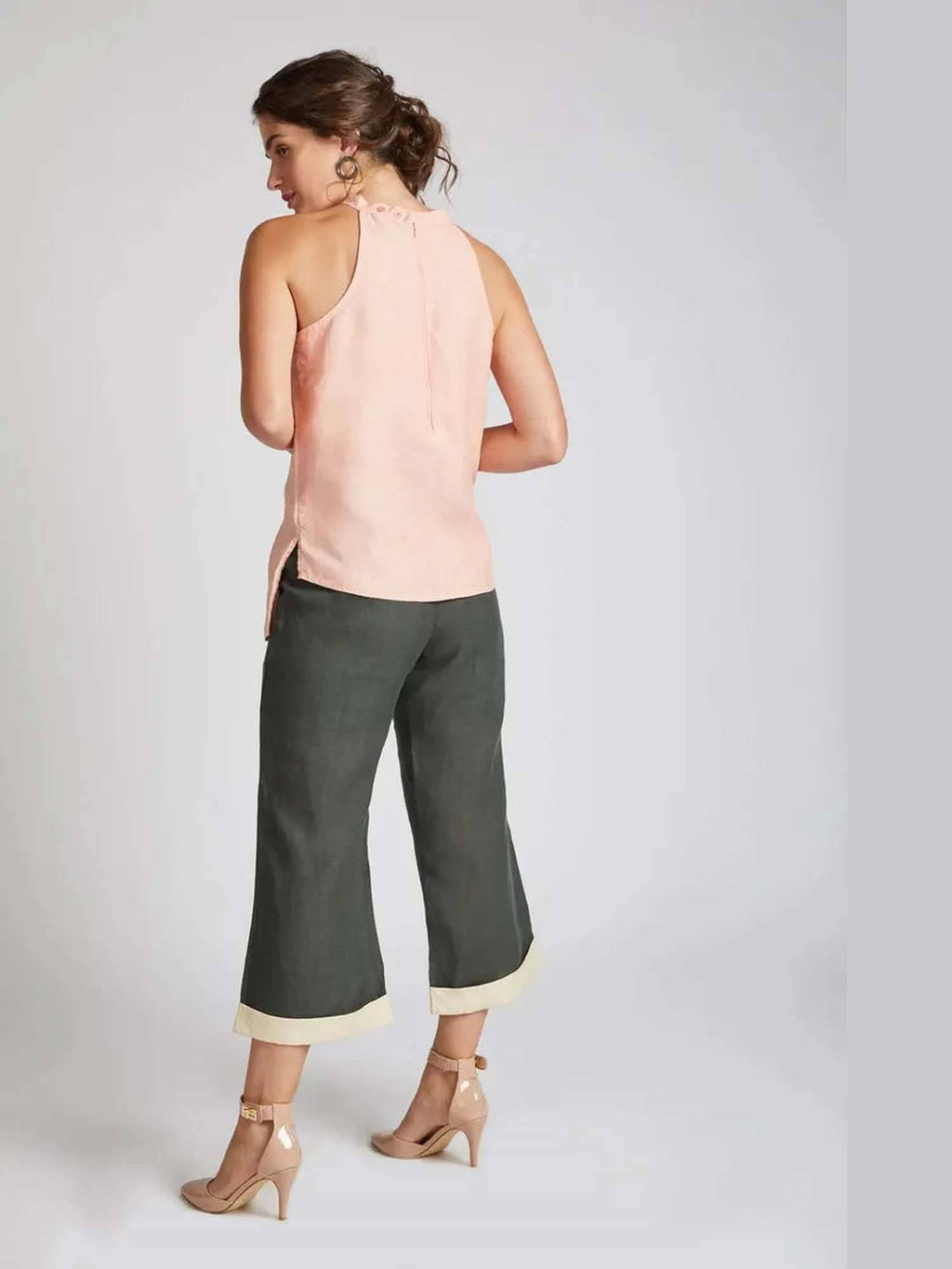 Peach Slim fit Tide Halter Top | HT67 - view 3