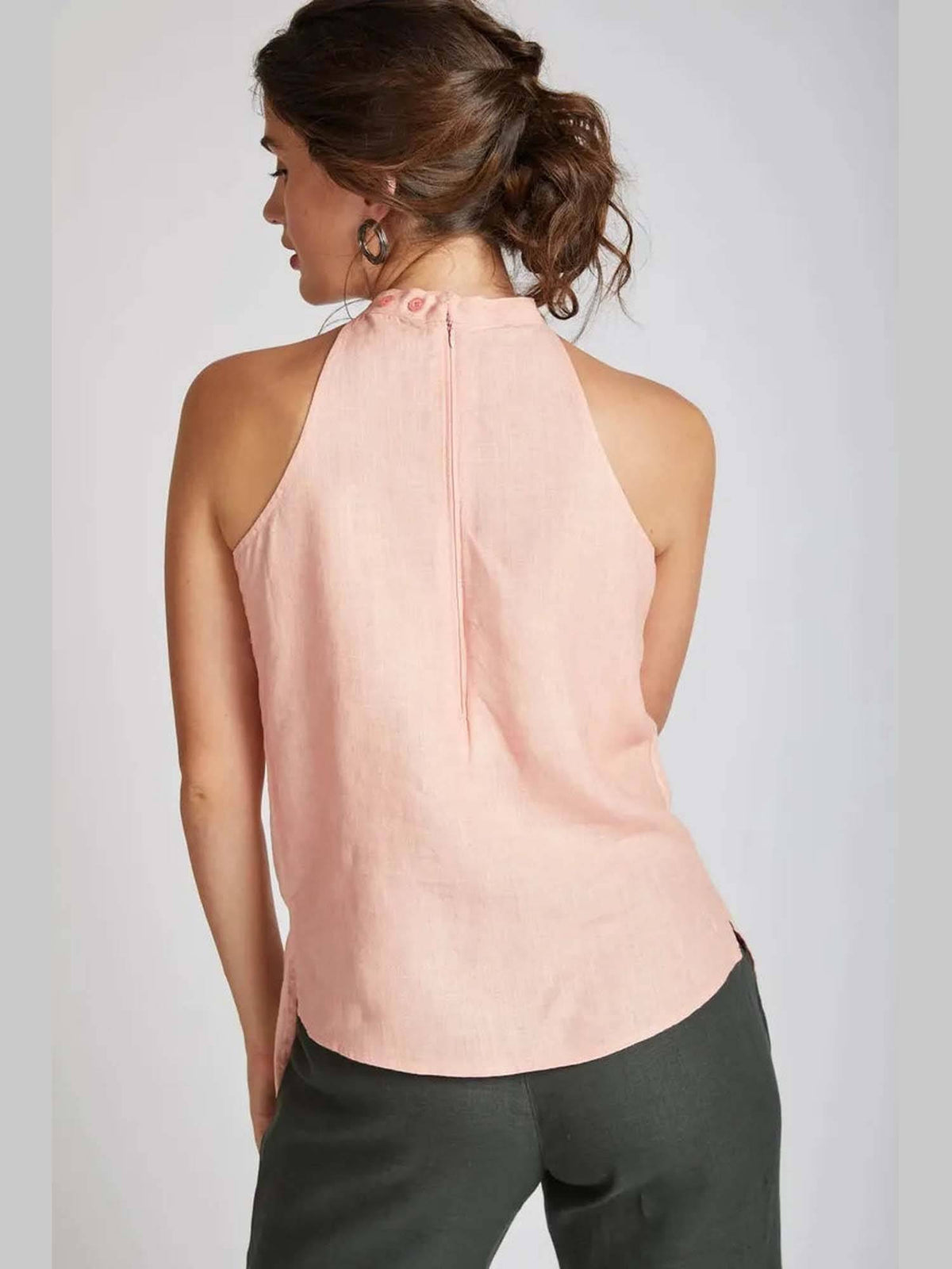 Peach Slim fit Tide Halter Top | HT67 - view 5