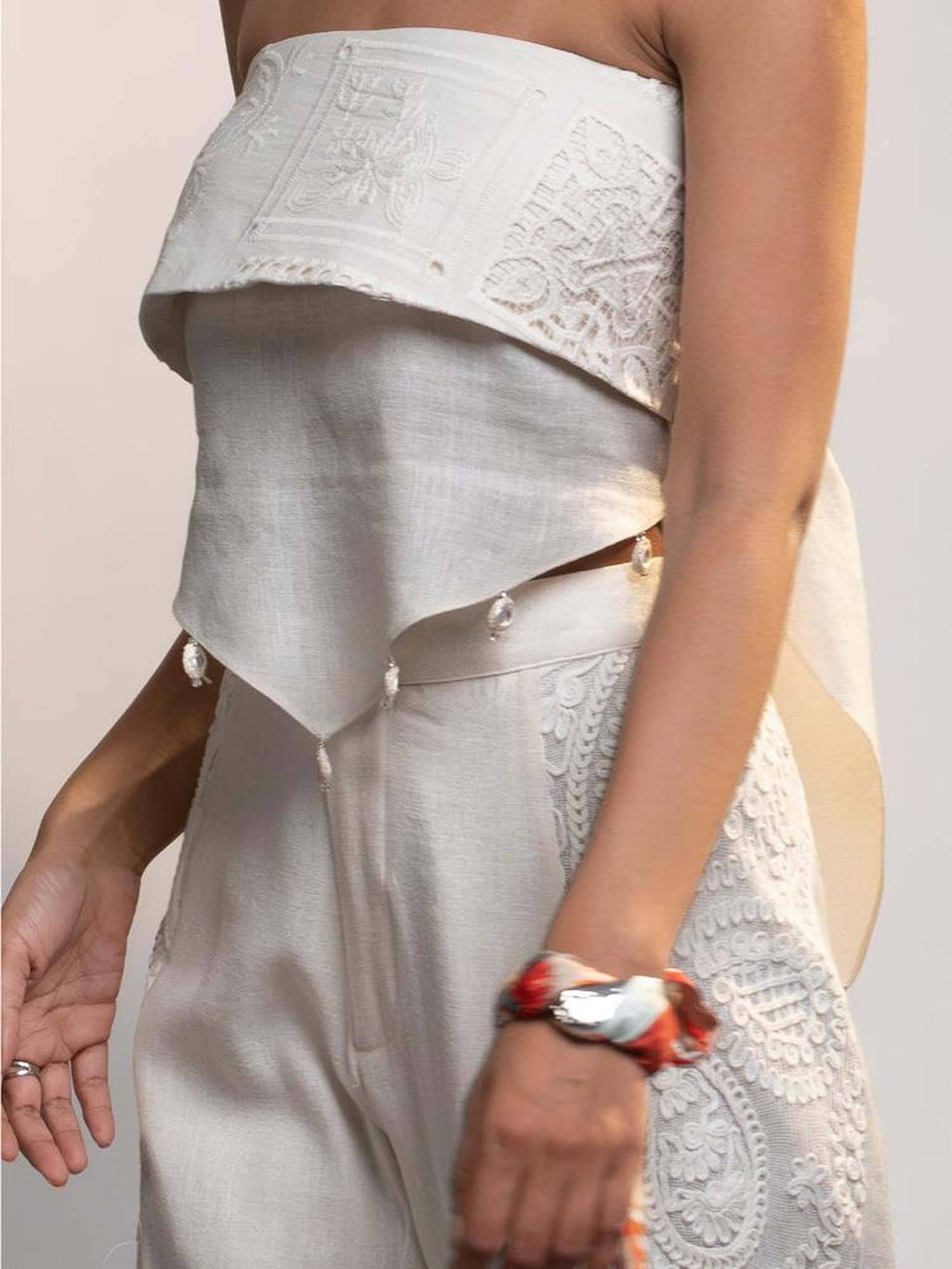 Summer Ivory Scarf Top | TT90 - view 4