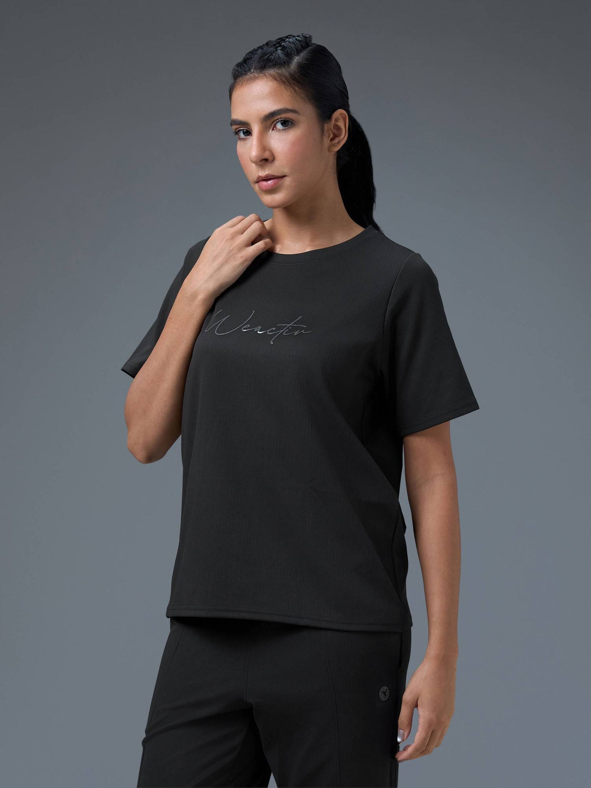 Women Printed Relaxed Fit Round Neck Blue Sport T-Shirt | TT89 - view 22