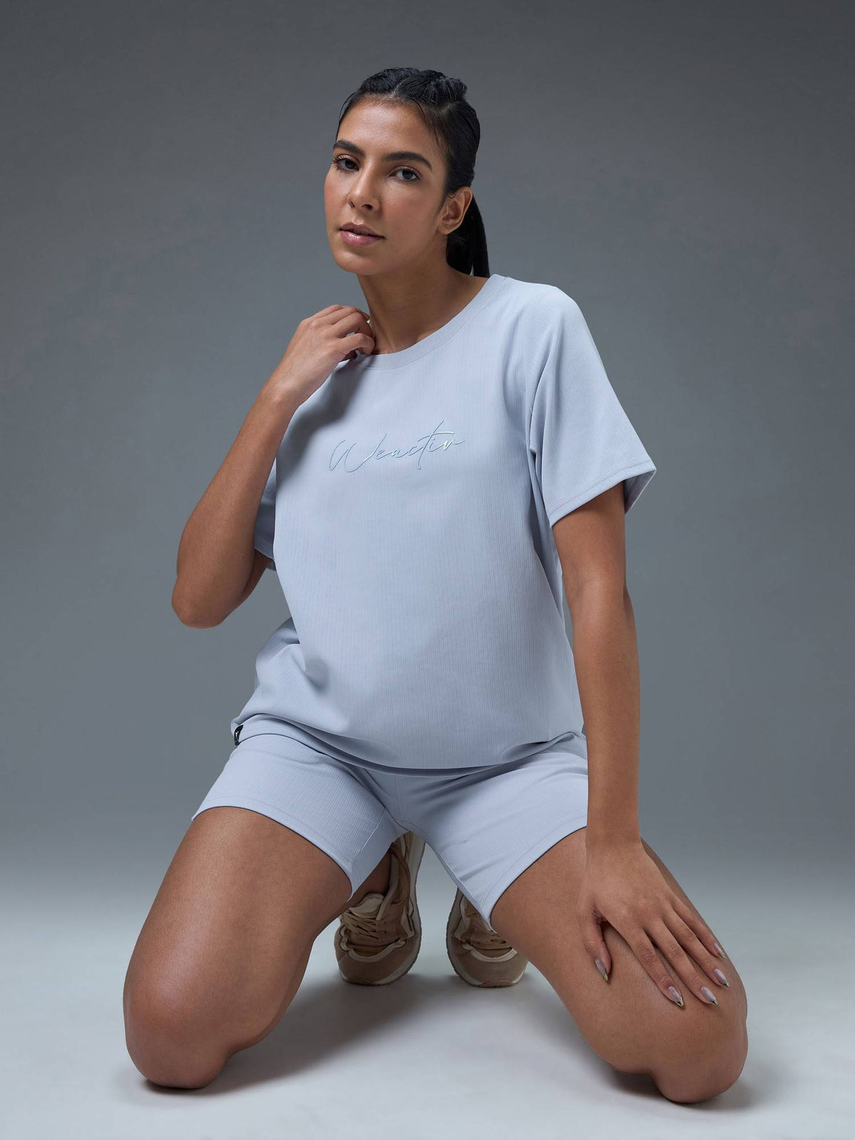 Women Printed Relaxed Fit Round Neck Blue Sport T-Shirt | TT89 - view 5