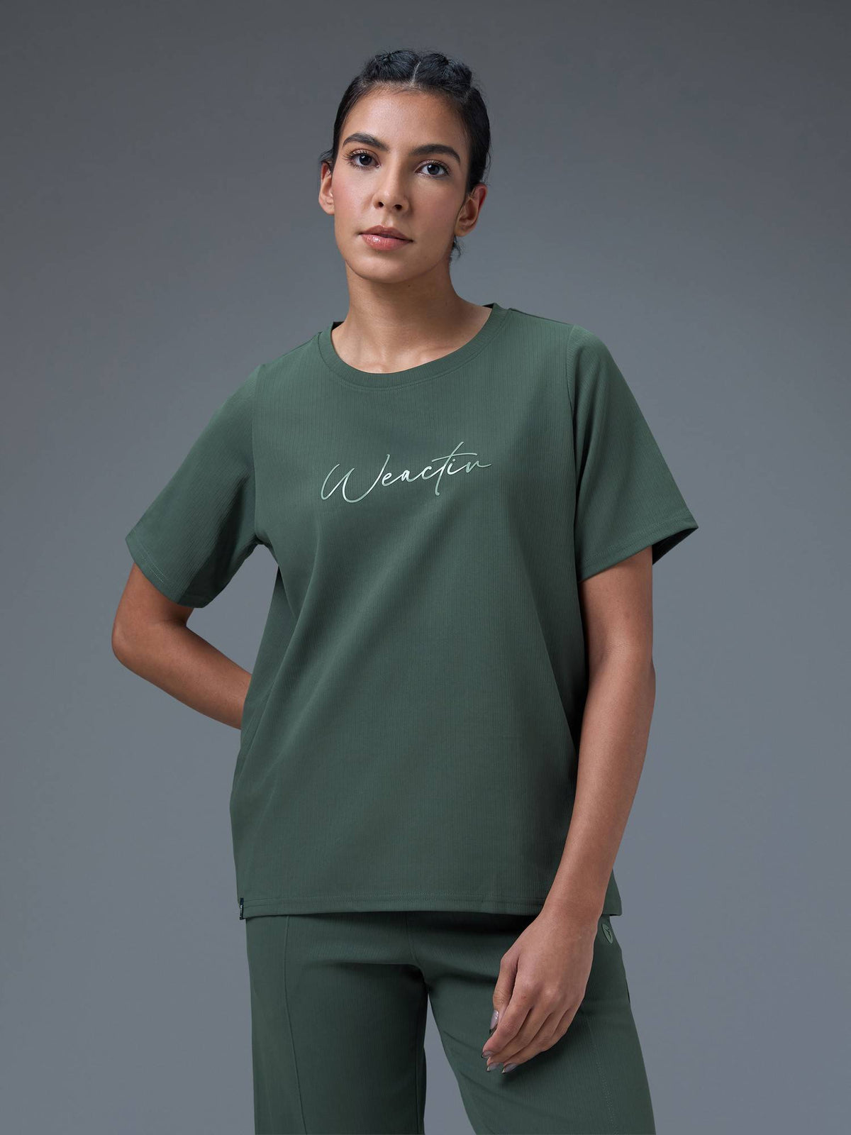Women Printed Relaxed Fit Round Neck Blue Sport T-Shirt | TT89 - view 29