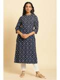 Blue Geometric Kurta | U3S - view 1