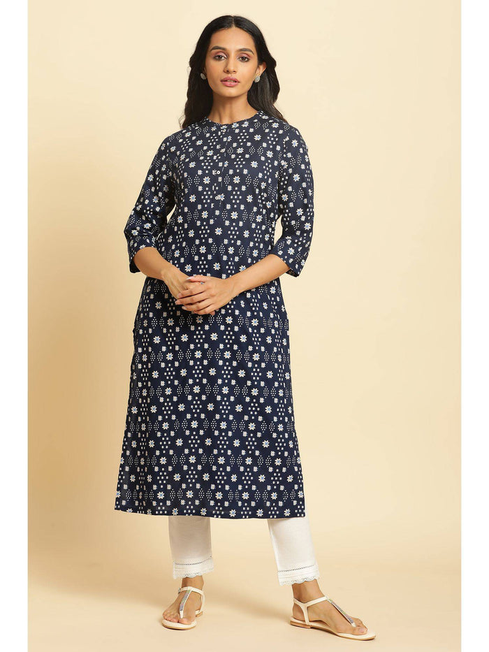 Blue Geometric Kurta | U3S - view 1