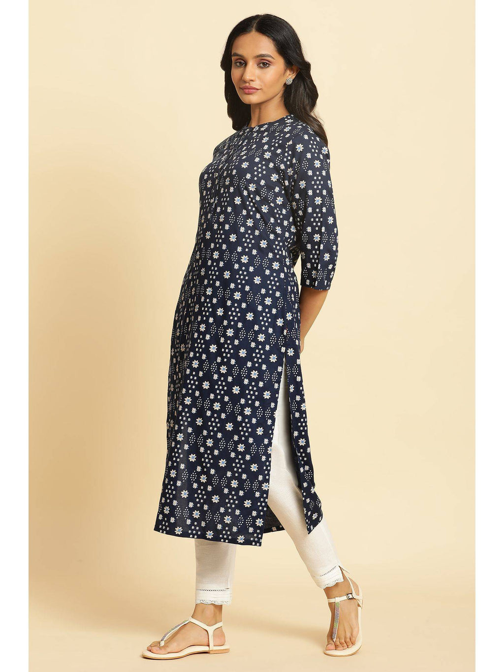 Blue Geometric Kurta | U3S - view 2