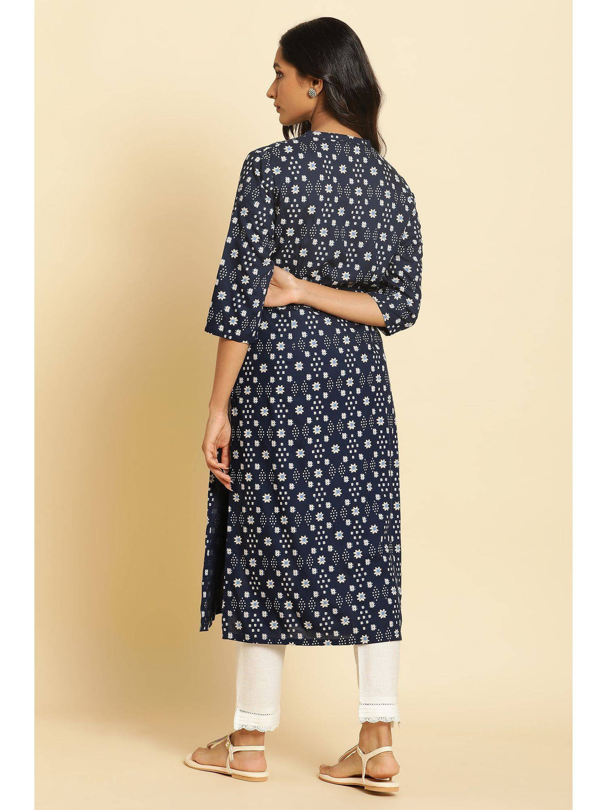 Blue Geometric Kurta | U3S - view 3