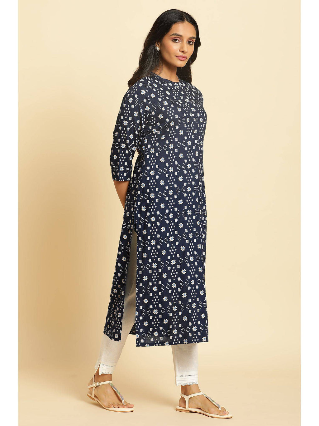Blue Geometric Kurta | U3S - view 4