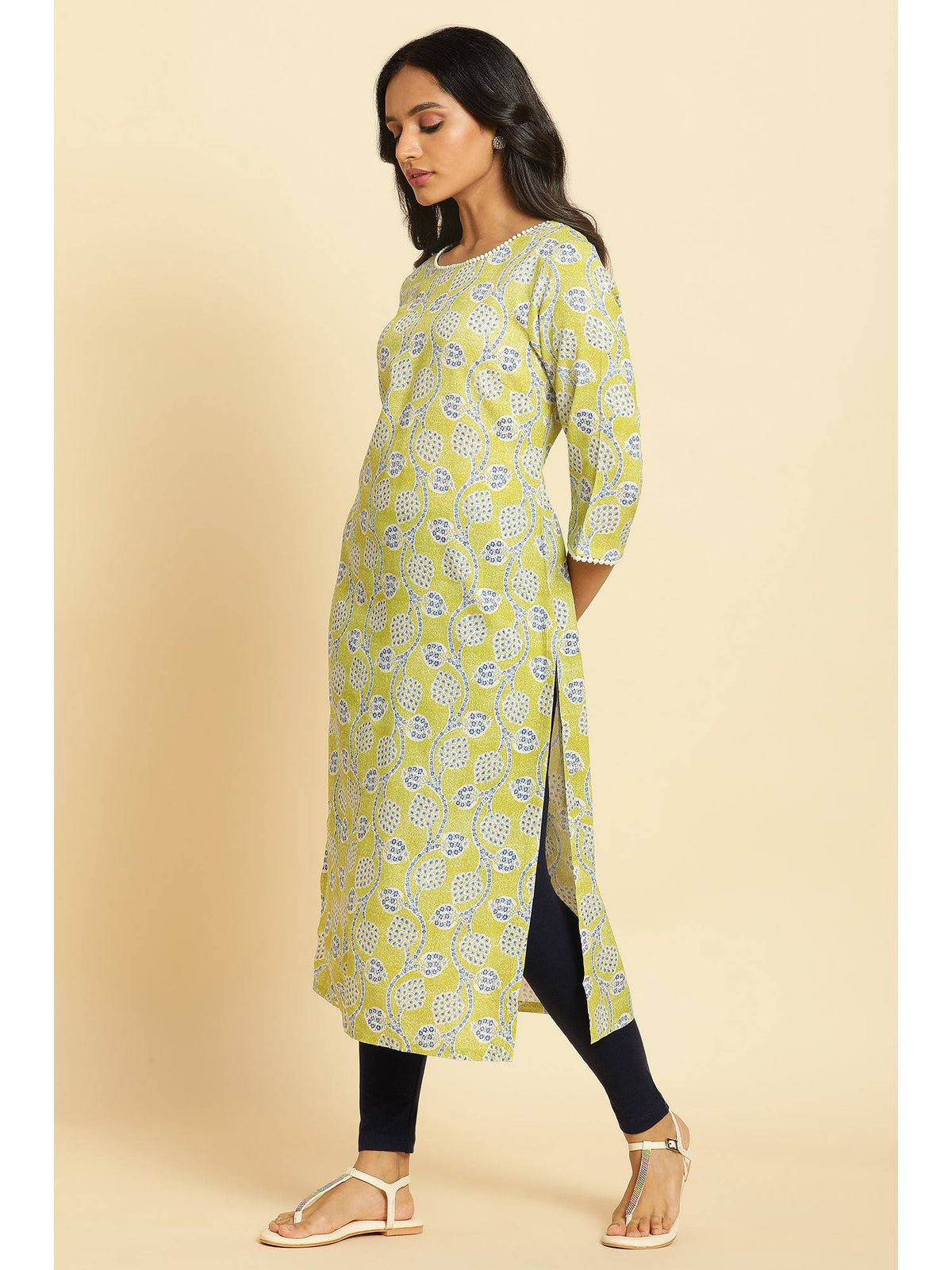 Green Floral Kurta | U3S - view 2