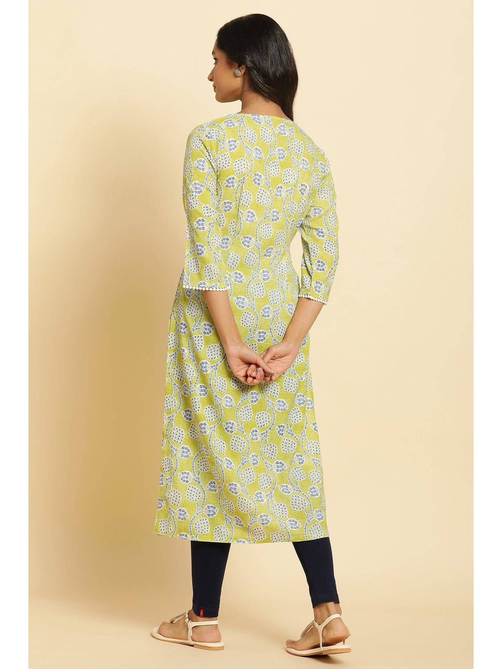 Green Floral Kurta | U3S - view 3