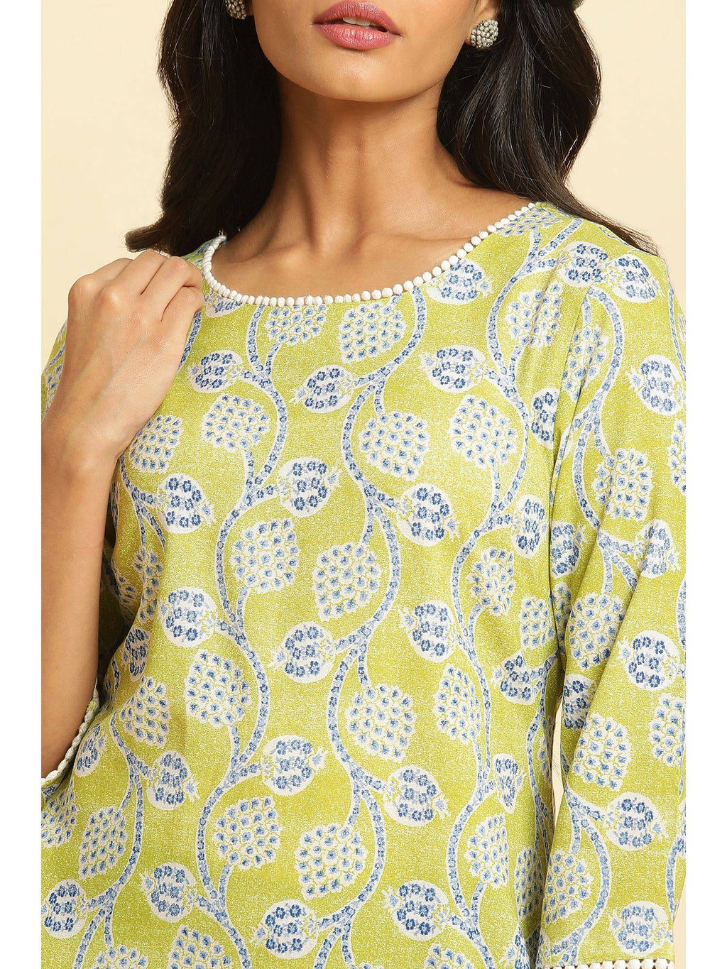 Green Floral Kurta | U3S - view 6